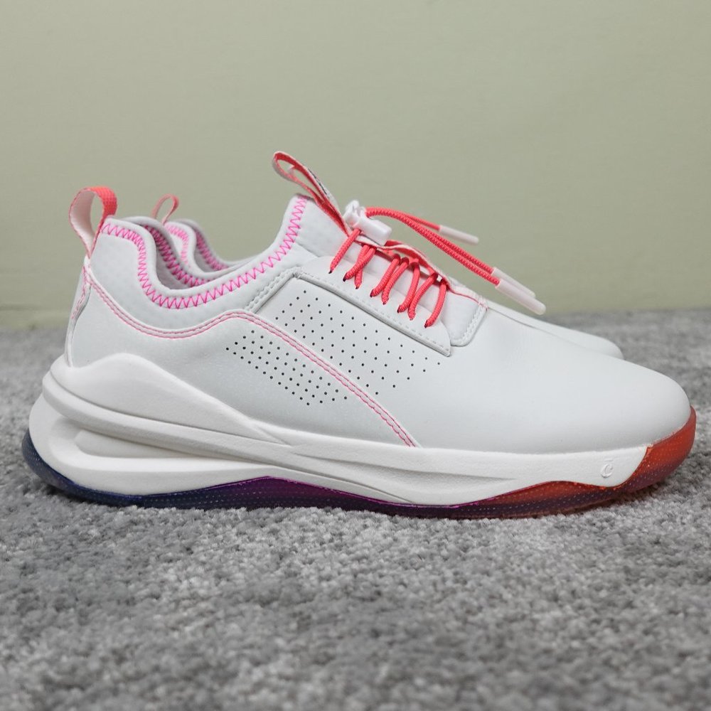 Stylish White and Pink Women's Sneakers